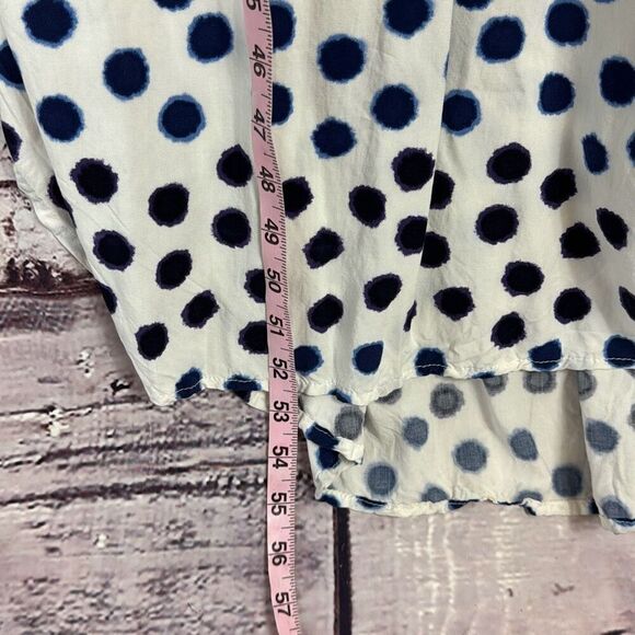 Old Navy Dress Womens Large L Maxi Polka Dot Elastic Waist Sundress Blue White - Picture 7 of 10